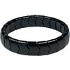 eleewoo Bracciale Tormalina Nera per Uomo e Donna - Fatto a Mano con Perles a Freccia 15mm - Braccialetto in Pietre Naturali di Protezione, Taglia XL (20 cm)