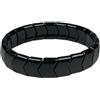 eleewoo Bracciale Tormalina Nera per Uomo e Donna - Fatto a Mano con Perles a Freccia 15mm - Braccialetto in Pietre Naturali di Protezione, Taglia L (19 cm)