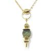 ThurColas Collana choker da donna in acciaio inox placcato oro con pendente in pietra naturale