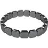 eleewoo Bracciale Ematite Uomo e Donna - Perle Geometriche a Cubo Quadrato 10mm - Braccialetto in Pietra Naturale Vera per Ancoraggio, Taglia M (18 cm)