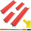 Surbootime Set di 6 raschietti per cartongesso, in acciaio inox, include cazzuole da 10 + 16 + 24 + 81 cm + clip gialla + asta telescopica da 132 cm. Raschietto professionale per cartongesso adatto per levigare