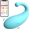 Future of your pleasure Sensual Bullet Vibratore per Donne 10 Modalità di Vibrazione 7,5 ⌀3,2cm Controllo App Mini Uovo Vibro in Silicone Silenzioso Blu Stimolazione Clitoridea FOPS M99