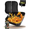 Xaarmonex 3 stampi in silicone per friggitrice ad aria calda Ninja Air Frye PRO 4.7L/Max 6.2L/Cosori 5.5L/6L/Philips 6.2L, Air Fryer inserto in silicone (3 pezzi nero)