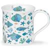 Dunoon Bute Gold Coast Fish - Tazza in porcellana fine, 0,3 l, con dettagli in oro 22 carati