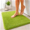Floordirekt Tappeto da bagno Sky, morbido e denso, antiscivolo e ad asciugatura rapida, adatto per riscaldamento a pavimento, rettangolare e rotondo (70 x 120 cm, verde mela)