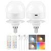 GOEBLESON RGB Lampadina ricaricabile E27, confezione da 2