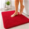 Floordirekt Tappeto da bagno Sky, morbido e denso, antiscivolo e ad asciugatura rapida, adatto per riscaldamento a pavimento, rettangolare e rotondo (70 x 120 cm, Rosso)