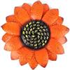 Aprilsunnyzone Decorazione da parete in ferro battuto girasole per interni ed esterni (arancione)