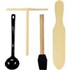 Andrew James crepe Maker Tools set - Spatola pancake Flipper padella batter Spreader silicone olio pennello e mestolo