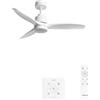 CREATE / WINDSTYLANCE S/Ventilatore da soffitto ABS con luce bianco con controllore parete e telecomando / 40W, Silenzioso, Ø112 cm, 6 velocità, estate-inverno, doppia altezza, motore DC