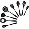 Romon Mestoli Cucina Silicone, Set 8 Pezzi Utensili Da Cucina Nero, Resistente Al Calore, Antiaderente E AntiGraffio, Lavabile In Lavastoviglie Per Cottura E Pasticceria
