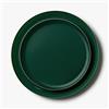 Decor Decorline - Set Piatti Plastica Rigida Riutilizzabili da 20 pezzi/per 10 persone - Edge Collezione - Verde con Bordo Oro - Piatti dessert & Piatti pranzo - 2 misure (10 x 26 cm, 10 x 21 cm)