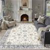 PureCozy Vintage Tappeto Salotto 200x300cm Blu Bianco Soggiorno Antiscivolo Lavabile in Lavatrice Tappeti Camera da Letto Grande Ufficio Tapette Cameretta Bambino Carpet Pelo Corto Rug
