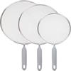 ONVAYA® Paraspruzzi per mestoli | Set di 3 pezzi ∅ 20-29 cm | Acciaio inossidabile | Pentole paraspruzzi | Grasso paraspruzzi | Protezioni per padelle