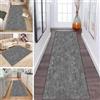 LUMIPAP Tappeto lungo e antiscivolo, lavabile, per cucina e corridoio, 120 x 200 cm, tappeto lungo per cucina personalizzabile, tinta unita, grigio scuro