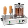 Klarstein Wurstfabrik Pro 600 macchina per hot dog, 600 W, 3 spiedi riscaldanti, termostato 30-100 °C, cilindro in vetro Ø 20 cm, gabbia in acciaio inox Ø 17 cm, cuoci-würstel professionale, argento