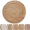 KARAT Tappeto in Juta Surat Rotondo 150 cm - Tessuto a Mano in Fibre Naturali - Tappeto Naturale per Soggiorno, Camera da Letto e Ingresso