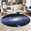 HASLEFND Universo Galassia Nebulosa Galassia Andromeda Tappeto Rotondo Blu-nero Tappeti 160cm Antiscivolo Lavabile in Lavatrice Tondo Tapette Salotto Camera da Letto Soggiorno Scendiletto Ufficio Pelo Corto