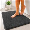 Floordirekt Tappeto da bagno Sky, morbido e denso, antiscivolo e ad asciugatura rapida, adatto per riscaldamento a pavimento, rettangolare e rotondo (60 x 100 cm, grigio scuro)