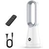 WIWOLER Ventilatore Senza Pale, Ventilatore a Torre con Telecomando, 8 Velocità Della Ventola, Motore Brushless, Oscillazione Orizzontale di 80°, Display a LED e 9H Timer, Ideale per Camera da Letto (C)