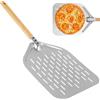 Zyiphor Pala per Pizza 12 Pollici, Pala per Pizza Forata in Alluminio con Manico in Legno Rimovibile, per Barbecue a Gas, Barbecue e Forno, per Riporre Facilmente La Pizza Grande (40 x 30 cm)