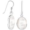 Tuscany Silver Orecchini pendenti ovali 11 x 14 mm con madreperla bianca in argento sterling per donna
