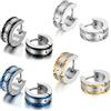 JewelryWe 5MM Orecchini a Cerchio da Uomo Donna in Acciaio Inossidabile, Tondo, Colore Blu/Nero/Oro/Argento Regalo