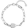 CODEONE Braccialetto racchetta da padel, catena universale unisex | Acciaio inossidabile color argento | Design sportivo artigianale | Racchetta | Confezione regalo