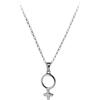 ENTREPLATA Collana da donna in argento Sterling 925 per donna con ciondolo simbolo femminista Venus