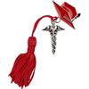PuntoCasaStore 12 pz ciondolo zama laureato in farmacia con tocco e caduceo 4 cm nappina rossa bomboniera laurea