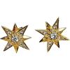 Zayka Jewelry Orecchini donna piccoli stelle a bottone in argento 925 placcati oro giallo 18K carati