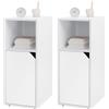 WOLTU Set di 2 Comodino Stretto, 25x35x62 cm, Bianco