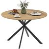 HOMCOM Tavolo da Pranzo Rotondo Stile Industriale, Tavolo da Cucina per 4 Persone con Gambe a Croce in Acciaio e Piano in Legno, Ø120x75 cm, Colore Rovere
