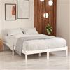 EDNRSOG Letto in legno massiccio bianco, 150 x 200 cm, struttura in legno di pino con robusta rete a doghe per camera da letto moderna, telaio king size da 1,5 m, durevole e stabile