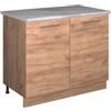 Vicco Mobile lavello cucina Fame-Line, Rovere dorato/Rovere dorato, 100 cm, PL Marmo, per la combinazione con altri moduli della serie Fame-Line