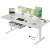 SOLAVERO Scrivania Regolabile in Altezza 160 x 80 cm, Scrivania Motorizzata con Presa, Porta USB-C, Standing Desk con 2 Cassetti Rimovibili, Controlli Memoria e Sistema Anti-Collisio, Bianco