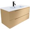 Parama Mobile Bagno Sospeso 80 cm 2 Cassetti Sabbia Opaco Con Lavabo Mod. Ardenne