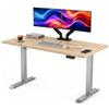 POKAR Scrivania Regolabile in Altezza Elettrica 160x60 cm | Piano Massiccio 25mm | Pannello Memory, USB-C e USB-A | Scrivania Motorizzata per Smart Working | Telaio Argento, Piano Quercia Sonoma