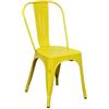 milani home - sedia impilabile in metallo giallo, stile industrial, per cucina e sala da pranzo, 35 x 45 x 85 cm