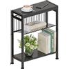Vantimo Tavolino laterale stretto, Comodino stretto con spazio di archiviazione tavolino da divano per spazi stretti piccolo tavolo soggiorno camera da letto cucina balcone 18x43x56.5cm
