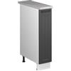 Vicco Armadio cucina dispensa alto Fame-Line, Grigio scuro/Bianco, 20 cm, PL Marmo, per la combinazione con altri moduli della serie Fame-Line