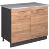Vicco Mobile lavello cucina Fame-Line, Rovere dorato/Antracite, 100 cm, PL Marmo, per la combinazione con altri moduli della serie Fame-Line