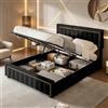 BIYFSDS Letto contenitore 160x200 cm con sollevamento idraulico - Letto matrimoniale imbottito