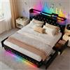 EBSFBD Struttura letto 160x200 cm con 4 cassetti, Velluto, Nero.