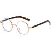 LJCZKA Occhiali Luce Blu Rotondi per Donna Uomo Piccoli Occhiali da Computer Filtro Luce Blu in Metallo Anti Affaticamento per Gioco Lettura