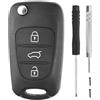 Alppihym gusci chiave auto compatibili Hyundai e Kia - Gusci chiave compatibili per Hyundai i30,ix35, ix20,i20 Kia Sportage,Ceed, Soul,Venga,Rio -Accessori di ricambio guscio chiave auto (confezione da 1)