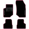 QUEMAR Tappetini Auto compatibili con Opel Mokka e Mokka-e dal 2021/ Kit Tappeti Moquette e Gomma su Misura (Set 2 Anteriori +2 Posteriori)/ Ricami e Colori Personalizzati (Bordo Rosa, 2 Ricami)