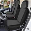JUDANNA Coprisedili auto anteriori per 2006-2025 FIAT Ducato Citroen Jumper- 2+1 Copri Sedile Coprisedile Auto Coprisedili Anteriori, nero e grigio scuro