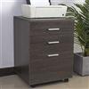BAKAJI Cassettiera Mobile Scrivania Mobiletto Porta Stampante in Legno MDF con 3 Cassetti e 4 Ruote Girevoli Design Moderno Arredamento Casa Ufficio Dimensione 46,5 x 45 x 64 cm (Moro)