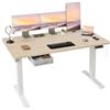 JUMMICO Scrivania Regolabile in Altezza 160x80 cm per Ufficio e Computer, Pannello Intelligente 6 Tasti, con Cassetti e Piano di Lavoro Preassemblato, Beige